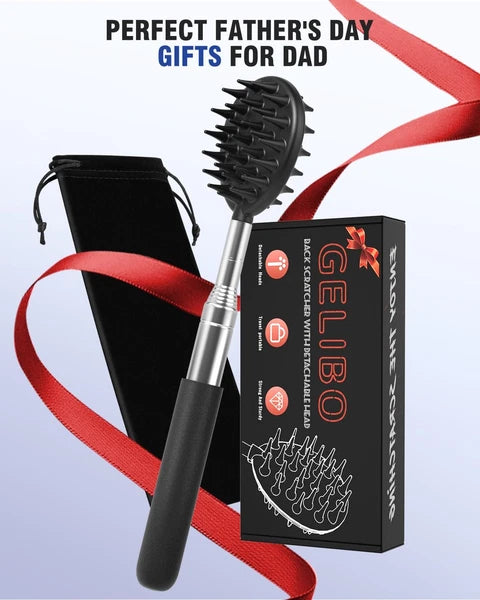 Telescopic back scratcher with 5 removable heads