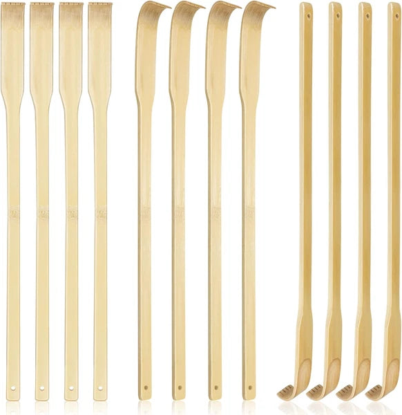 12 PCS Natural Bamboo Back Scratcher Traditional Wooden Back Scratcher,Long Back