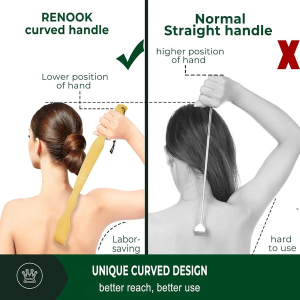 Renook Back Scratcher for Men, Women & Kids - 17'' Bamboo Scratchers with Long H