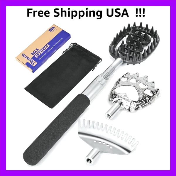 Oversized Back Scratcher with 3 Detachable Heads, Stocking Stuffer for Men & ...