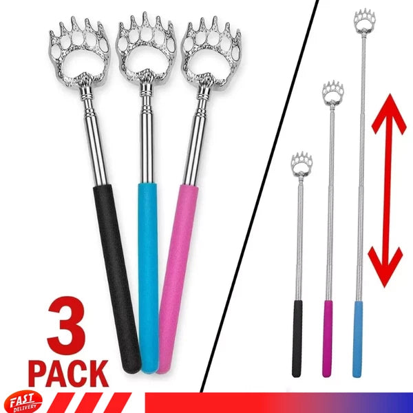 3X Bear Claw Telescopic Metal Back Scratcher Back Extendable Massager Gift