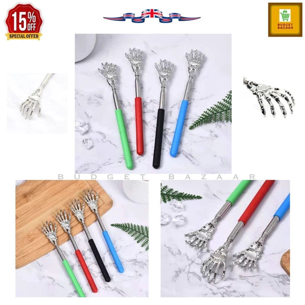 1PC EXTENDABLE EAGLE CLAW BACK SCRATCHER Metal Massager Portable Telescopic UK