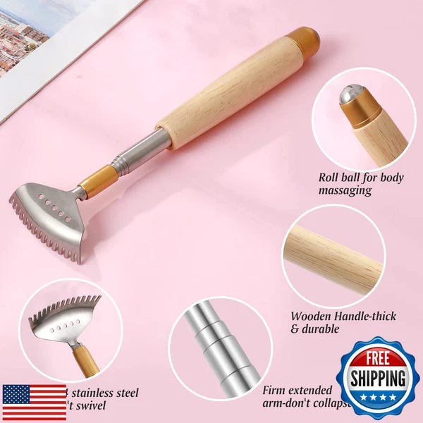 Aznrszy Best Telescoping Back Scratcher, Back Scratcher for Women Men Kids wi