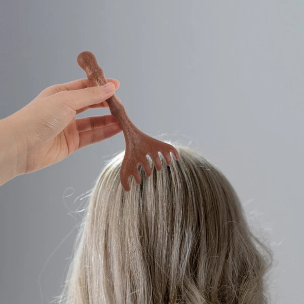 2 Pcs Sandalwood Massager Wooden Scalp Comb Head Scratcher Tool Hair