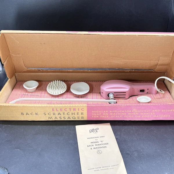 Electric Back Scratcher Massager Allover Clipper Company 6 PC Original Box Vtg