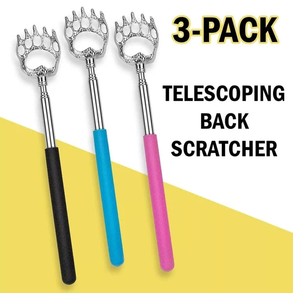 3X Bear Claw Telescopic Metal Back Scratcher Back Extendable Massager Gift