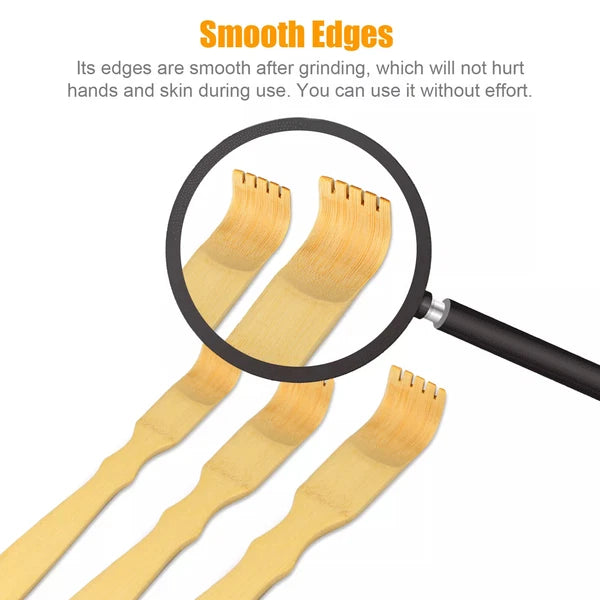 2PC Natural Bamboo 18.3" Back Scratcher Long Reach Pick Itch Relief Massage Tool