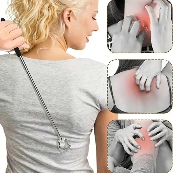 2P Back Scratcher Stainless Steel Back Massager Bear Claw Telescoping Gift Metal