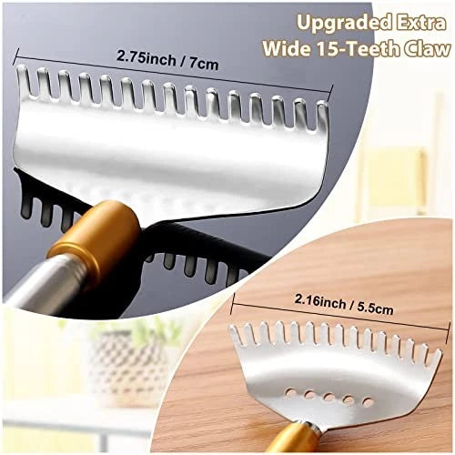 Back Scratcher with 2Pcs Replaceable Heads, Head Body Hand Scratcher Massager