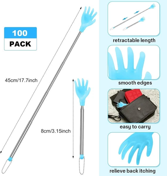 Colorful Extendable Back Scratchers - 100 Pcs in Yellow & Blue for Itch Relief