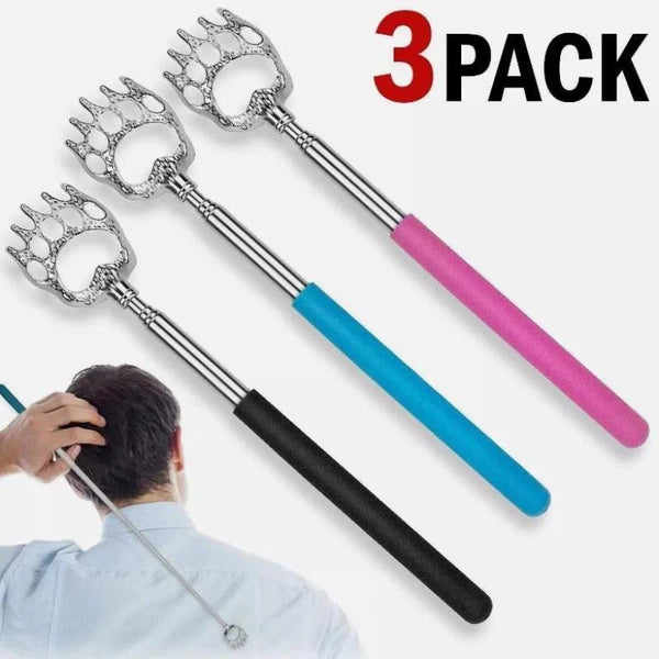 3 Pack Metal Back Scratcher Back Extendable Massager Bear Claw Telescopic New