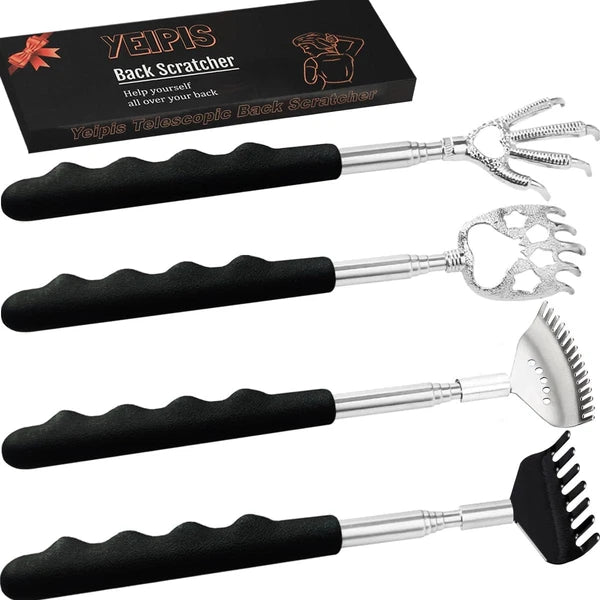 4Pcs Different Back Scratcher Extendable Back Massager Tool with Rubber Handl...