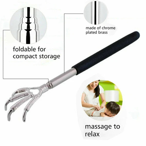 Back Scratcher Stainless Steel Telescopic Retractable Massager Shipped from UK