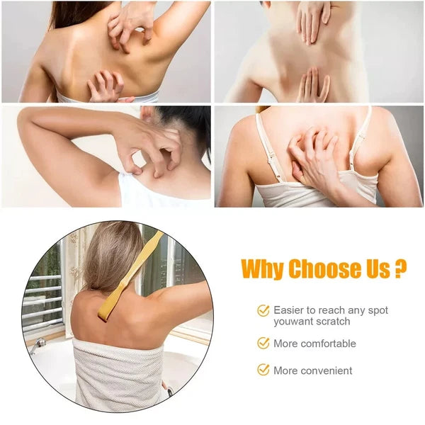 3X Natural Bamboo 18.3" Back Scratcher Long Reach Pick Itch Relief Massage Tool