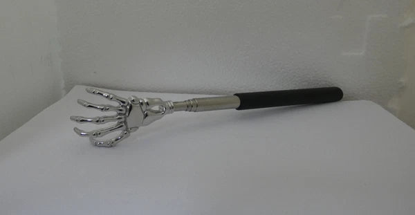 Black Chrome Back Scratcher Extendable Handle Skeleton Hand Massager (T17)