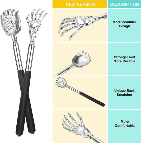 3Pcs Back Scratcher Extendable Telescoping Massager Portable Stress Relief Tool