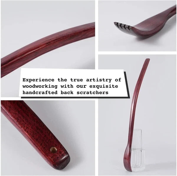 Oversized Wooden Back Scratcher: 18'' Extended Curved Handle for Better Reach,