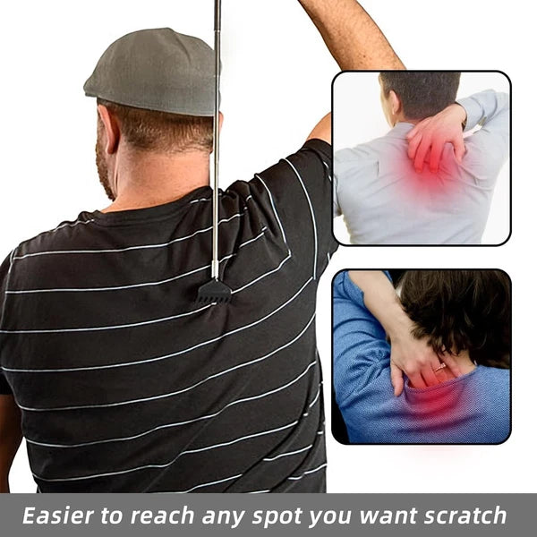 3 Pack Metal Portable Telescoping Back Scratchers with Rubber Handles