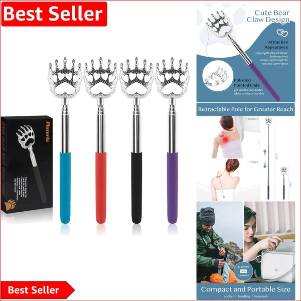 Multi-Purpose Telescopic Back Scratchers - 4-Pack for Easy Itch Relief Anywhere