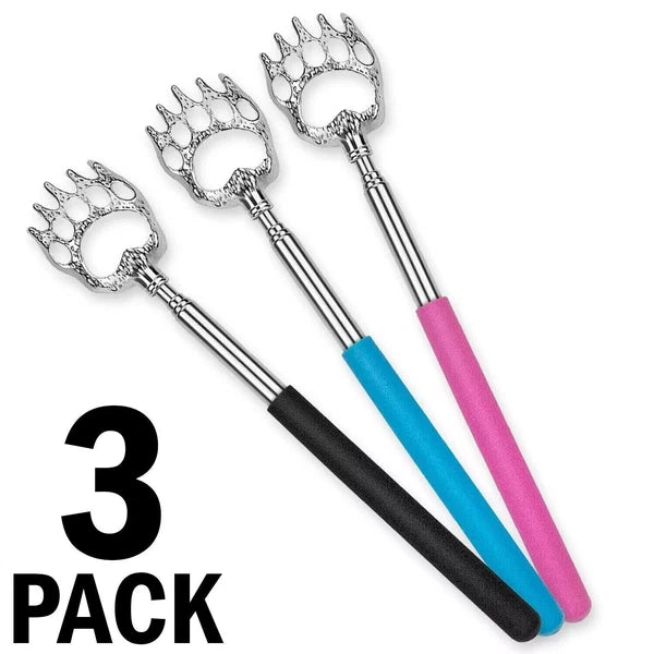 3 Pack Metal Back Scratcher Back Extendable Massager Bear Claw Telescopic New