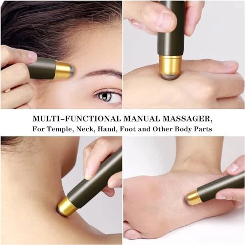 Back Scratcher with 2Pcs Replaceable Heads, Head Body Hand Scratcher Massager