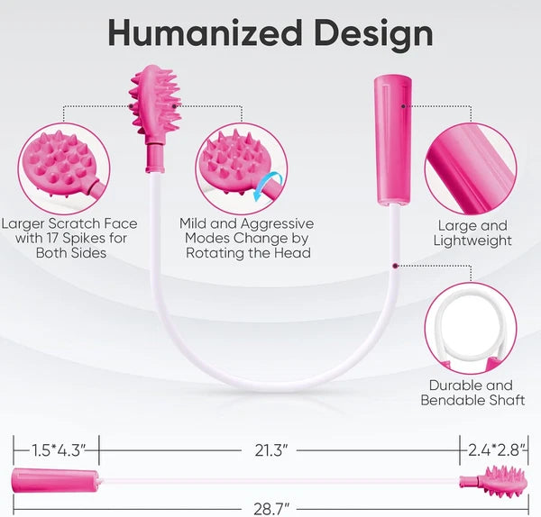 Upgraded Pink Curved Back Scratcher for Women Men Extra Long Flexible Bendable