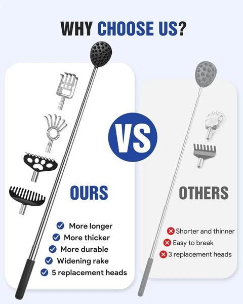 Telescoping Back Scratcher with 5Pcs Detachable Heads,Fathers Day Dad Gifts from