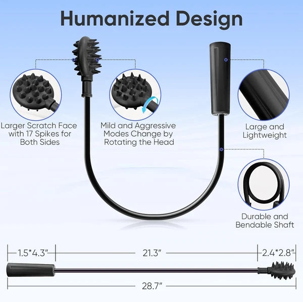 Upgraded Curved Back Scratcher for Men Women, 360° Reach Flexible Effortless Ba