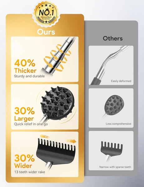 Luxury Stainless Steel Back Scratcher with Detachable Heads for Ultimate Comfort