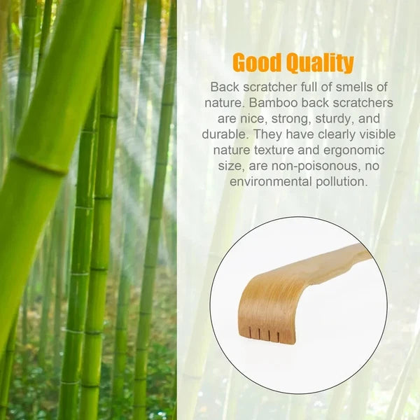 3X Natural Bamboo 18.3" Back Scratcher Long Reach Pick Itch Relief Massage Tool