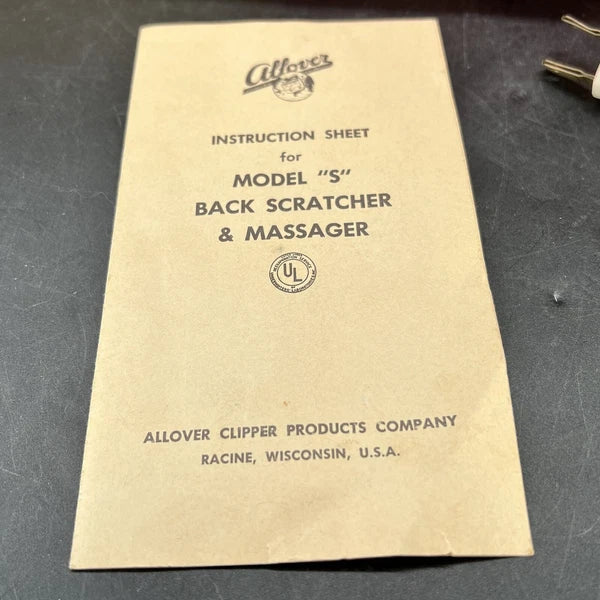 Electric Back Scratcher Massager Allover Clipper Company 6 PC Original Box Vtg