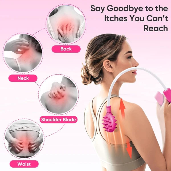 Upgraded Pink Curved Back Scratcher for Women Men Extra Long Flexible Bendable