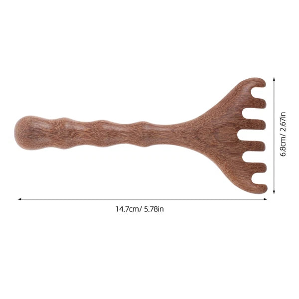 2 Pcs Sandalwood Massager Wooden Scalp Comb Head Scratcher Tool Hair