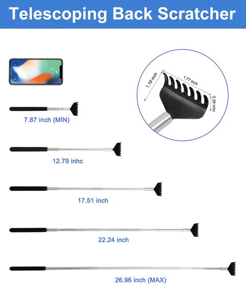 2 Pack Portable Extendable Back Scratcher Metal Telescoping Back Scratchers