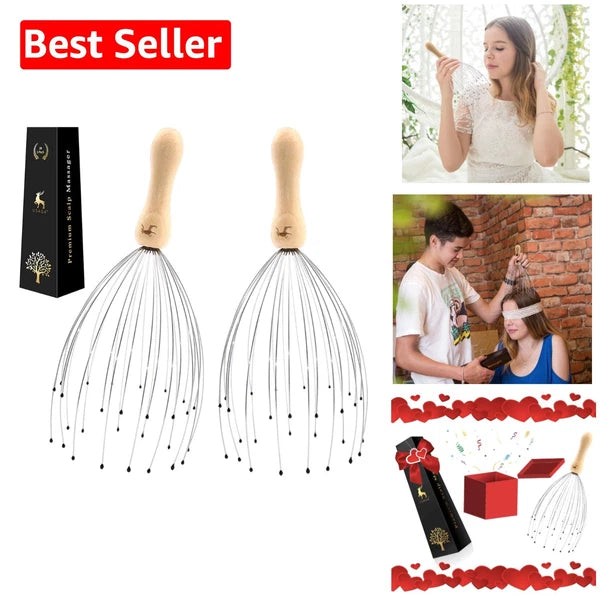 Adjustable 28 Finger Head Massager - Perfect Gift for Stress Relief & Relaxation