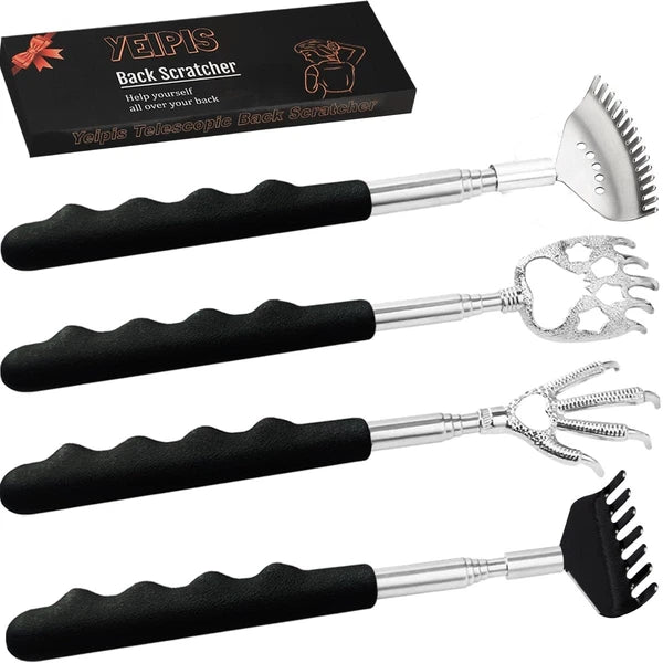 4Pcs Different Back Scratcher Extendable Back Massager Tool with Rubber Handl...