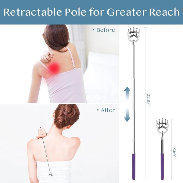 Multi-Purpose Telescopic Back Scratchers - 4-Pack for Easy Itch Relief Anywhere