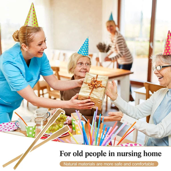 50 Pcs Bamboo Back Scratcher Bulk Traditional Manual Back Massager Wooden Lon...